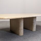 Table basse en travertin, Italie vers 1970