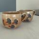 Set of 2 large vintage stoneware mugs from Atelier du Marais – Flower mugs