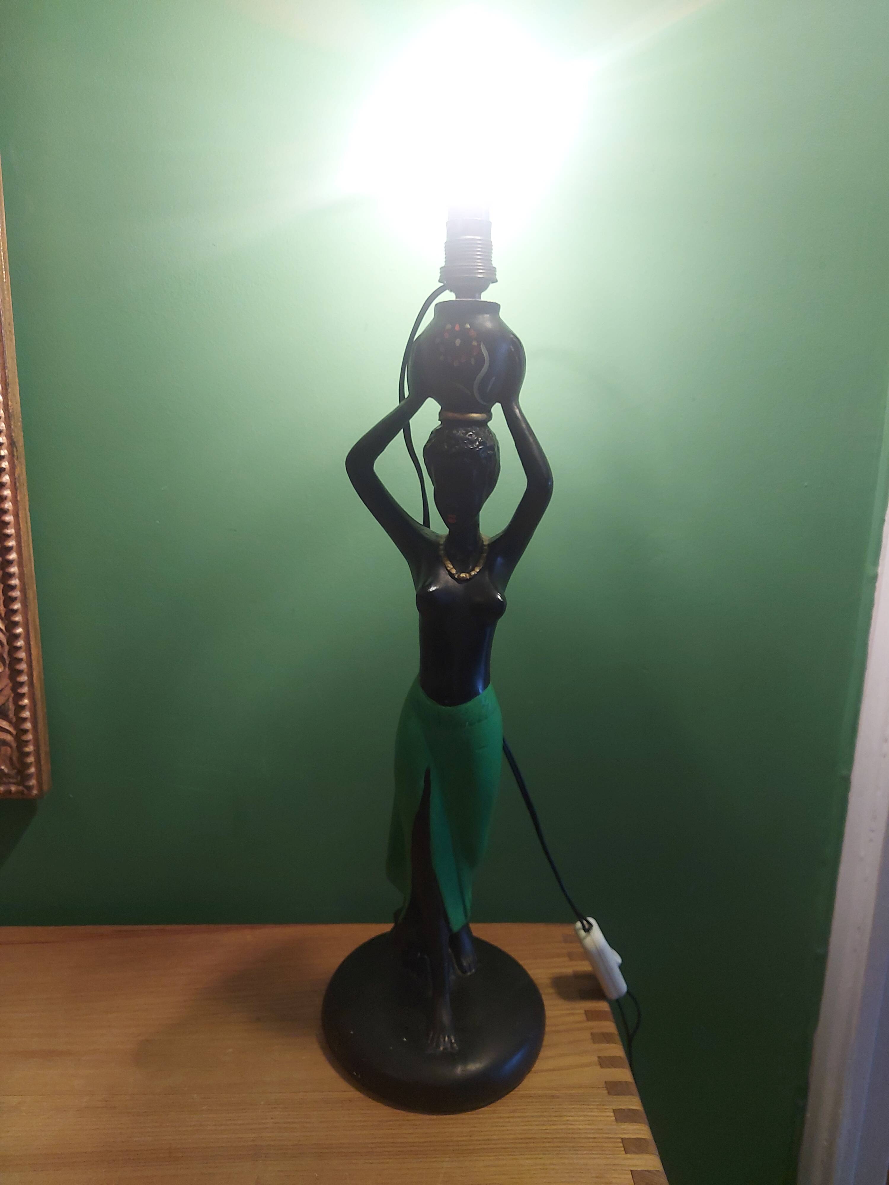 Pied de lampe africaine vintage 50's