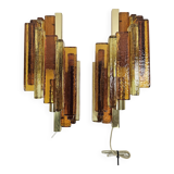 Ensemble de lampes murales en couleur ambre/marron par Svend Aage Holm Sorensen pour Hazel & Teudt.