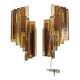 Set of wall lamps in amber/brown colour by Svend Aage Holm Sorensen for Hazel & Teudt