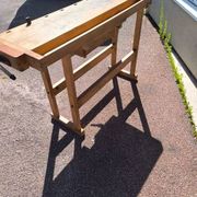 Small vintage carpenter's workbench in solid wood – Charming console
