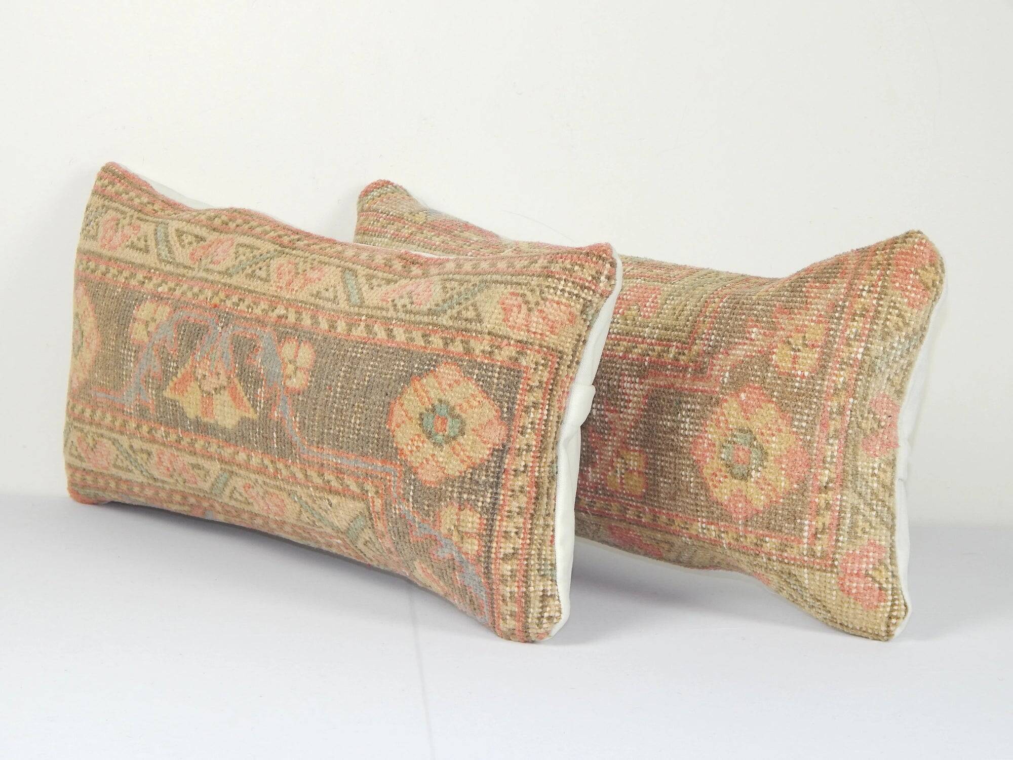 Set of 2 vintage Turkish cushion covers 25x56 cm