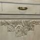 Art Deco sideboard in walnut, oak and marble top.