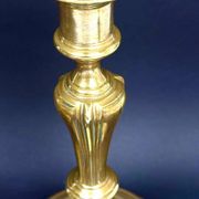 Pair of gilded bronze candlesticks from the Regency period, 18th century.