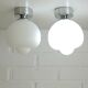 2 appliques, plafonniers en verre opalin