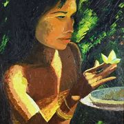 Important Oil on Canvas “La Tahitienne” signed Morillon – 1985