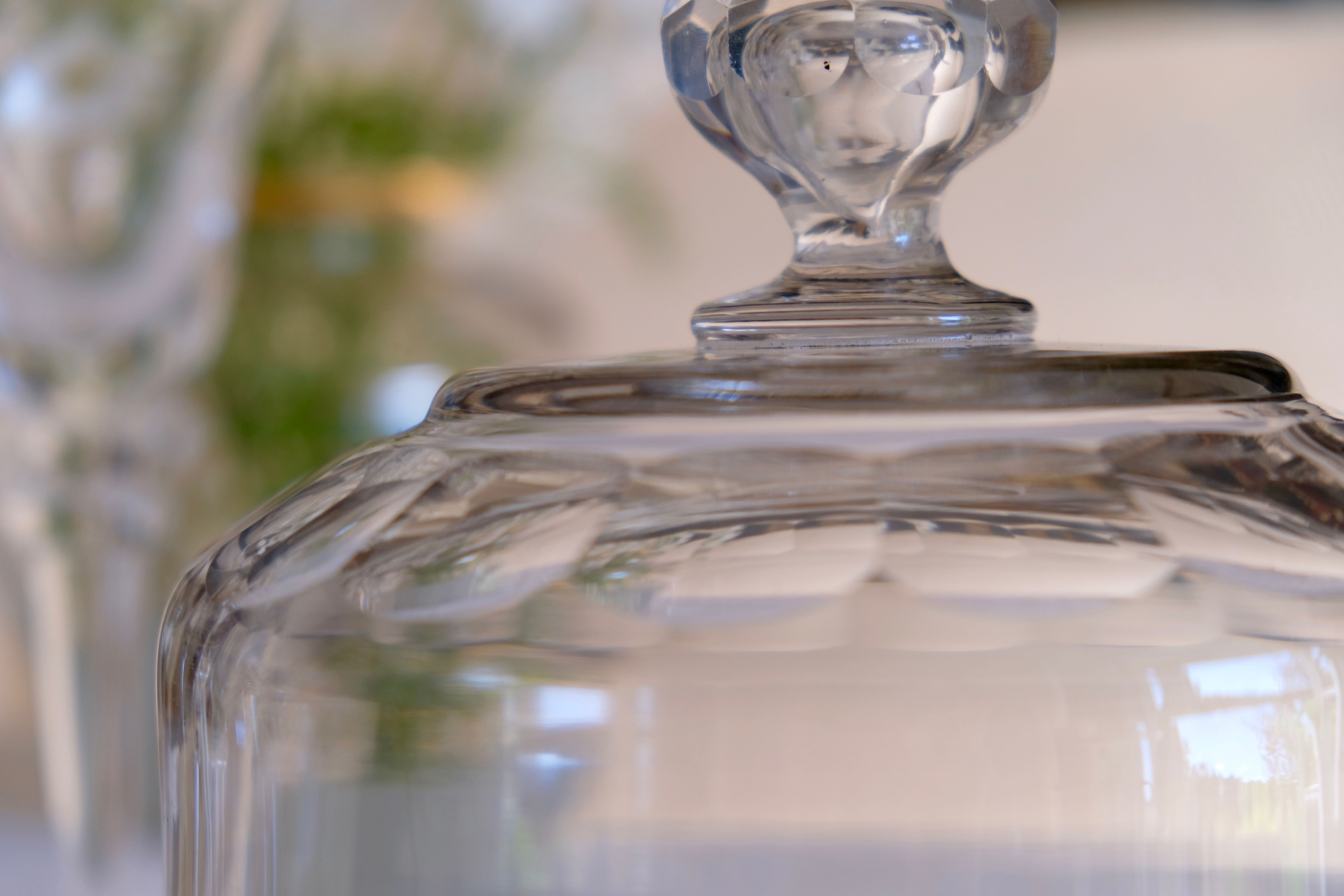 Carved crystal cheese bell