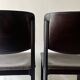 Set of 2 Italian chairs in brown Havana leather, design MATTEO GRASSI