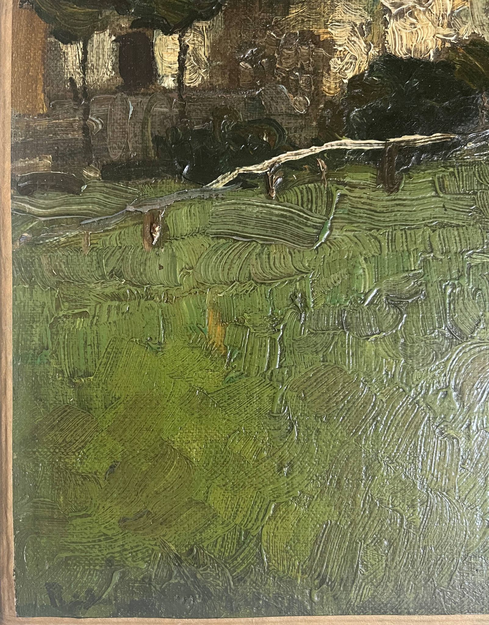 Tableau HST "Maison de campagne" éc. Allemande début XX° siècle