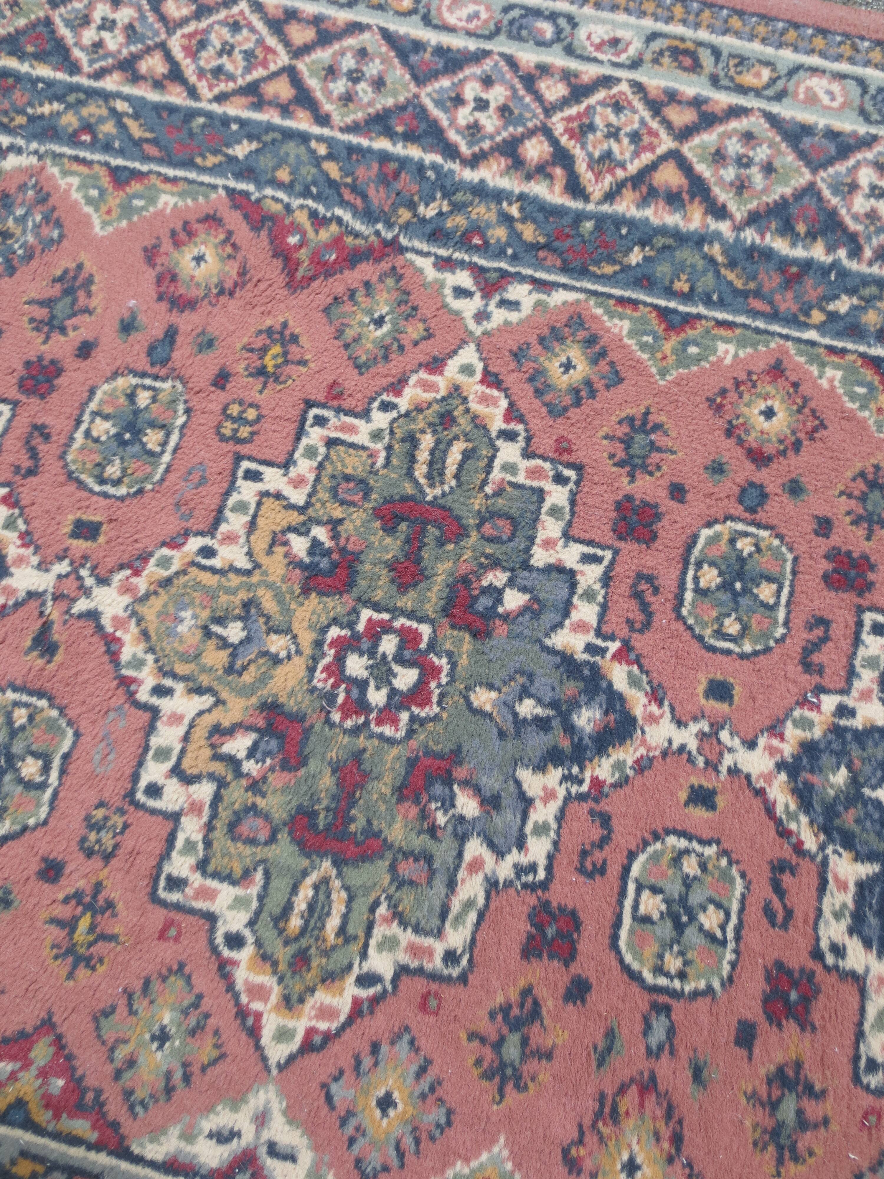 small versatile cotton carpet, oriental décor red blue brick color 155cm X 78 cm