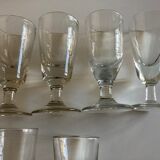 Set of 9 assorted 19th absinthe glasses