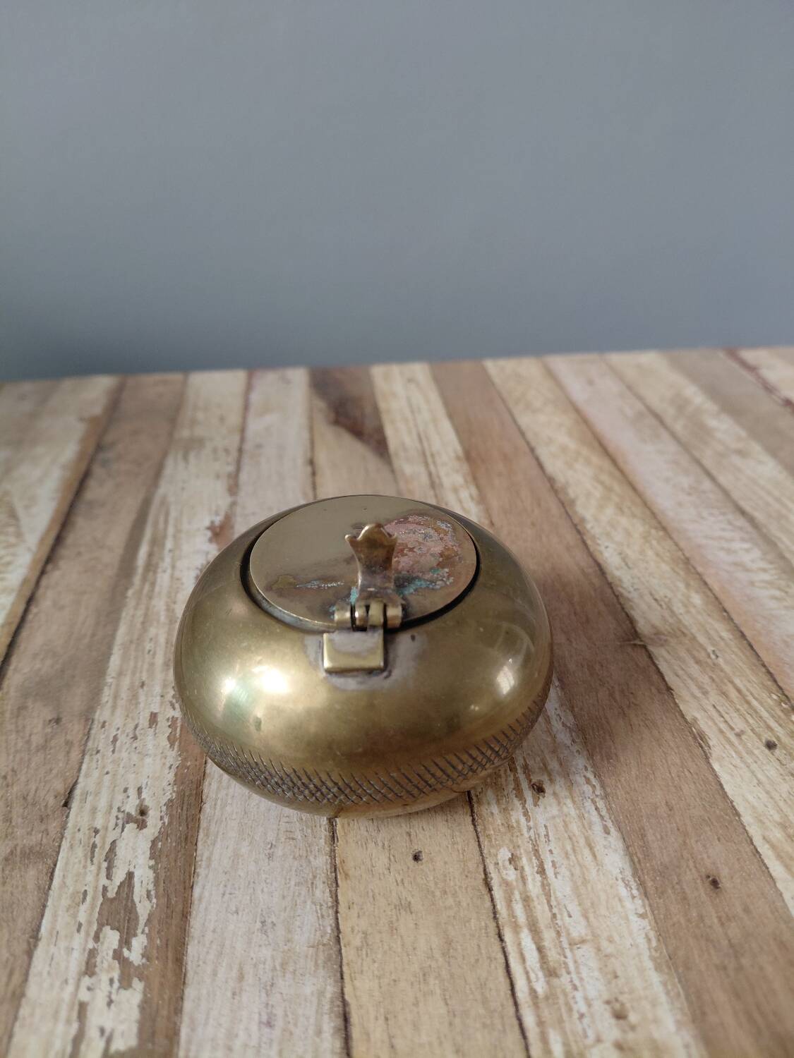 Antique brass pocket ashtray