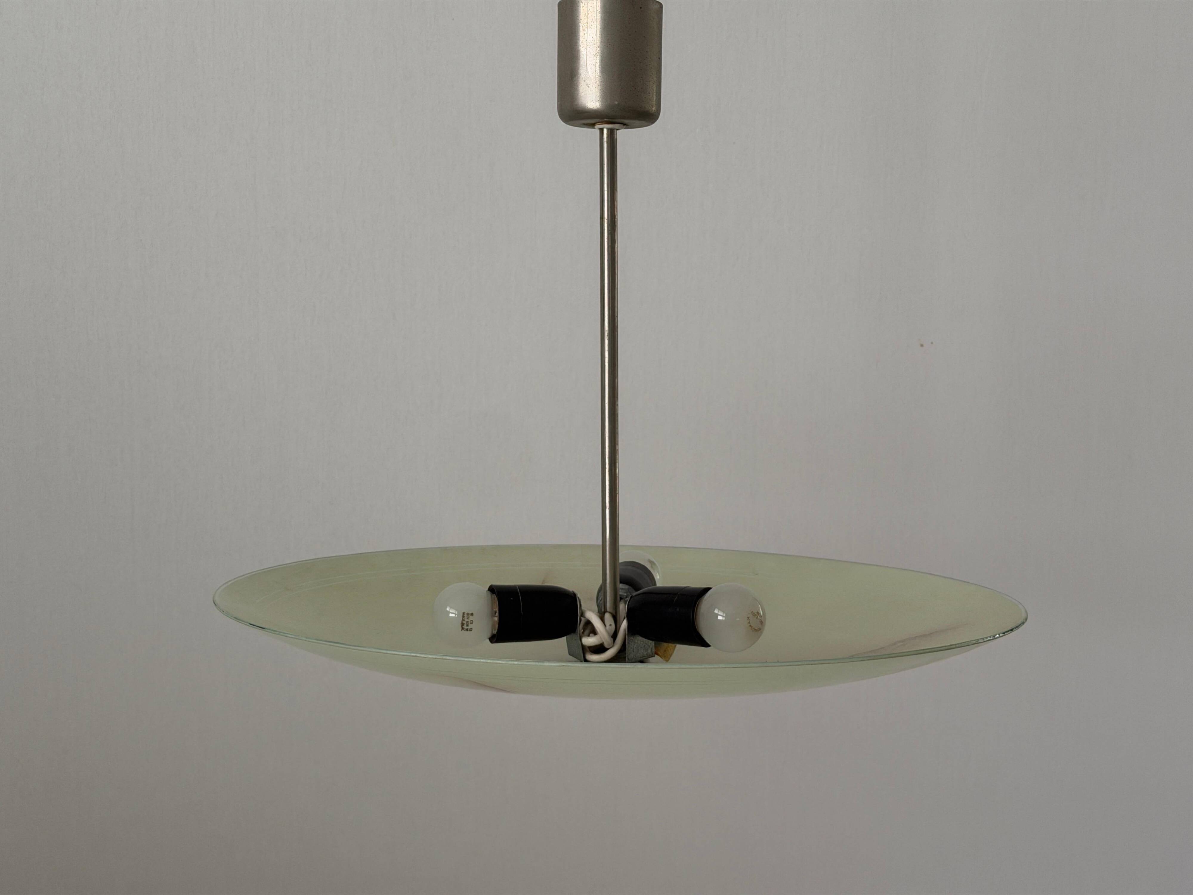 Art Deco ceiling light in green glass, 1940s, Germany