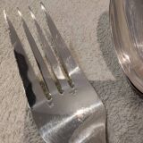 Silver-plated metal stew spoon and fork, Ercuis silversmith, Louis XV, 29