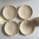4 cups set in ivory faience from Sarreguemines to godrons