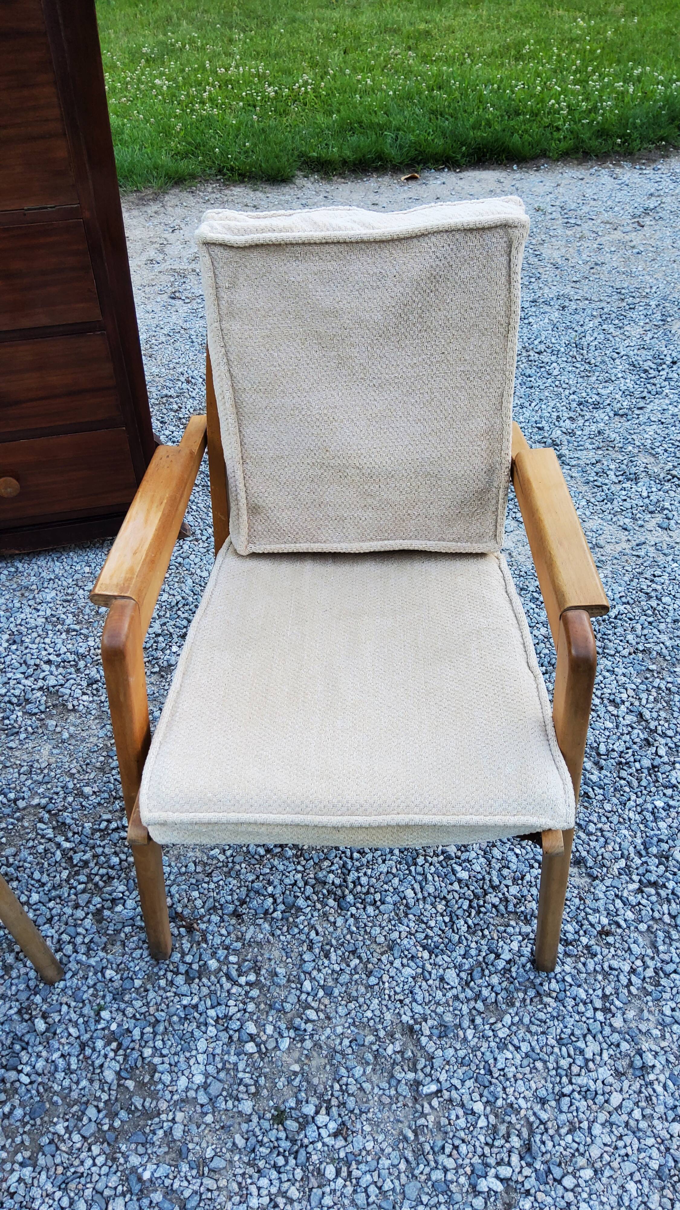 Pair of armchairs from the 50s free-span in blond beech