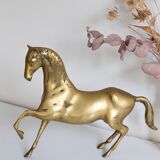 Vintage golden brass horse