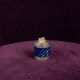 Tommaso Barbi Blue Glazed Ceramic and Brass-Toned Metal Table Lighter, 1970