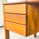 Bureau autoportant en teck avec porte et tiroirs, années 1970