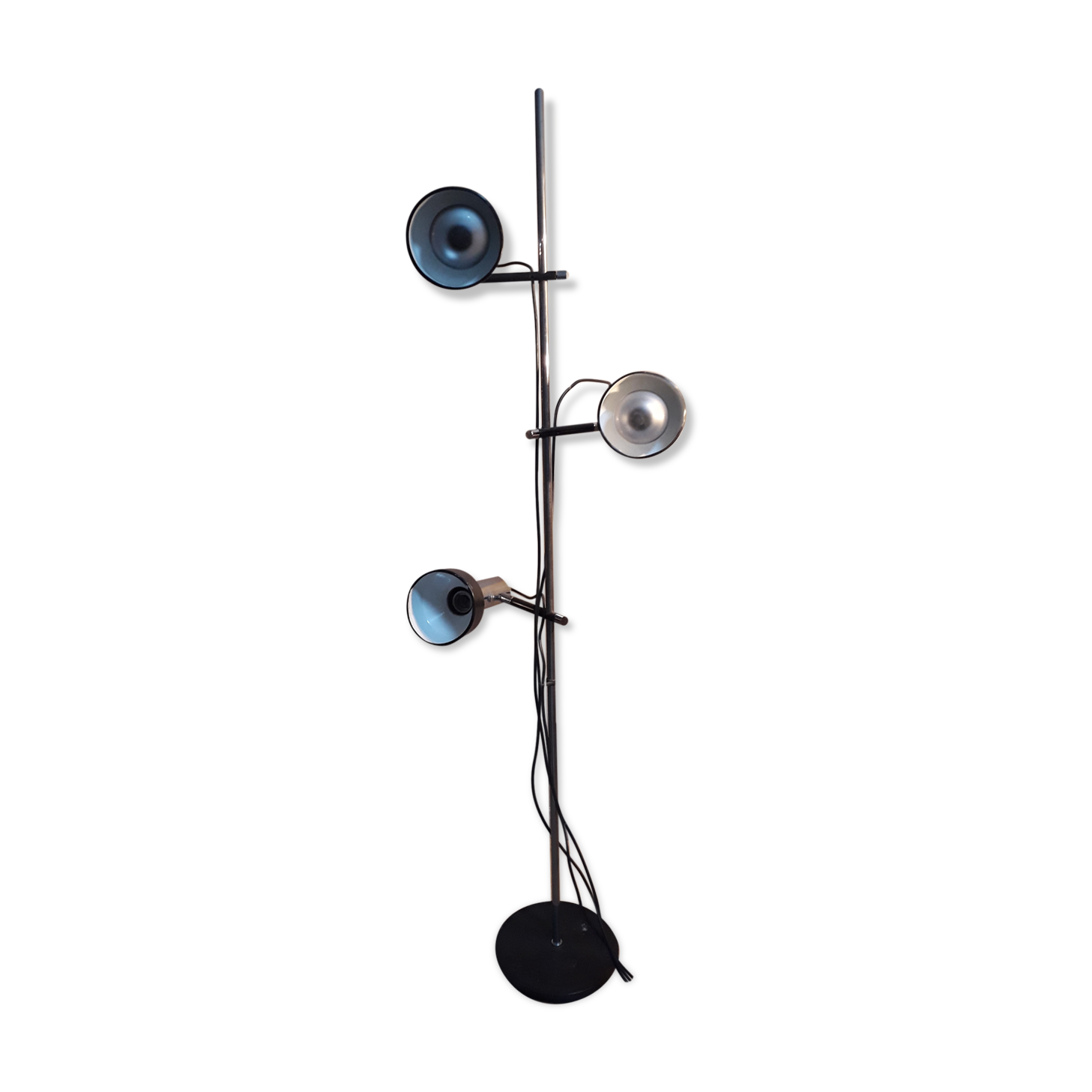 Floor lamp black and chrome 1970