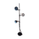 Floor lamp black and chrome 1970