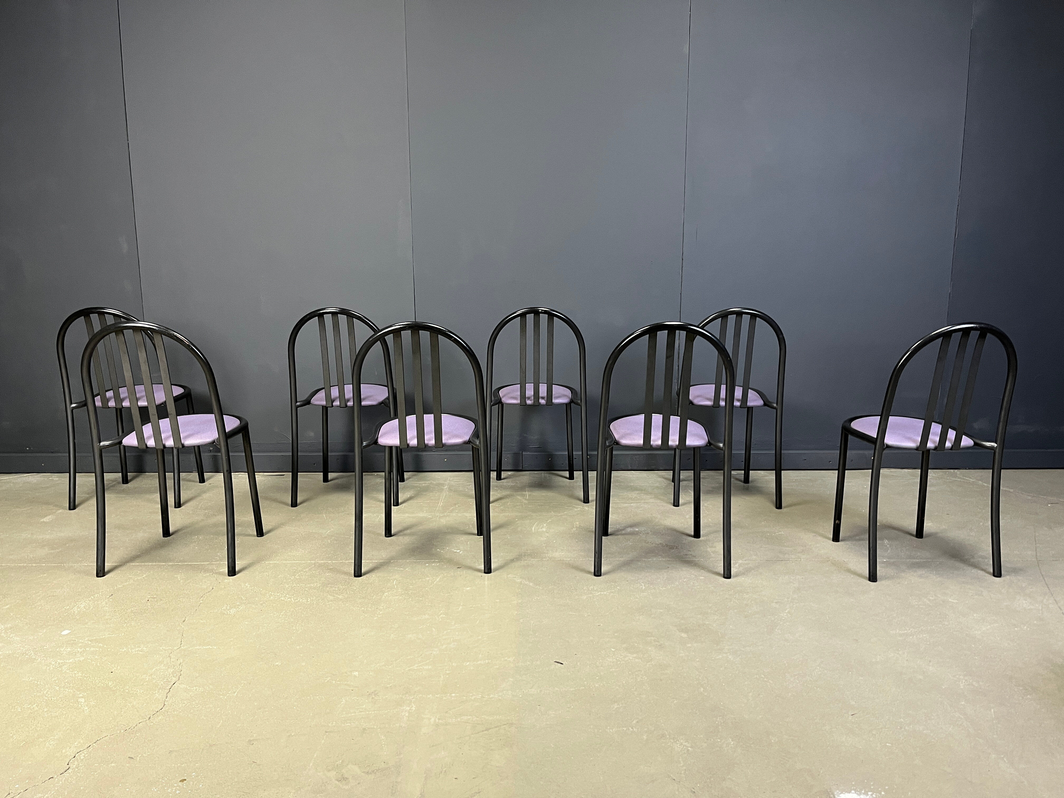 Ensemble de chaises Nr 222 par Robert Mallet-Stevens, années 1980, ensemble de 8.