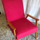 Scandinavian style armchair in wood and fabrics - 1960s