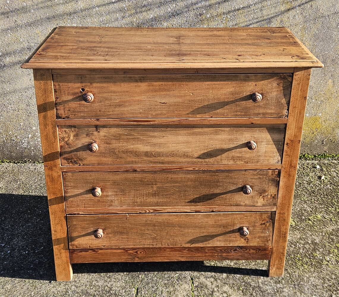 Antique solid wood chest of drawers – rustic charm, circa 1880–1920