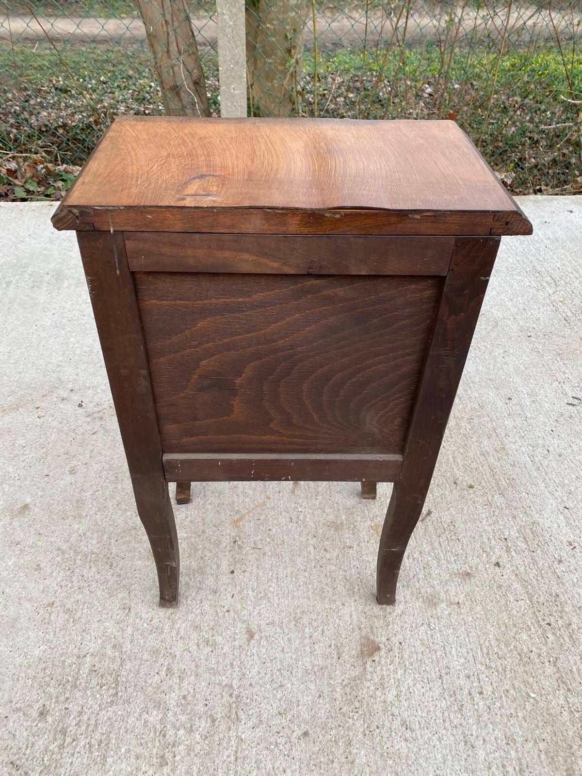 Louis XV bedside table in dark matte oak