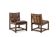 Pair of oak armchairs, upholstered in leather. Work from the 1960s.