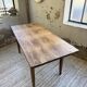 1950s pine and oak farmhouse table with multiple drawers