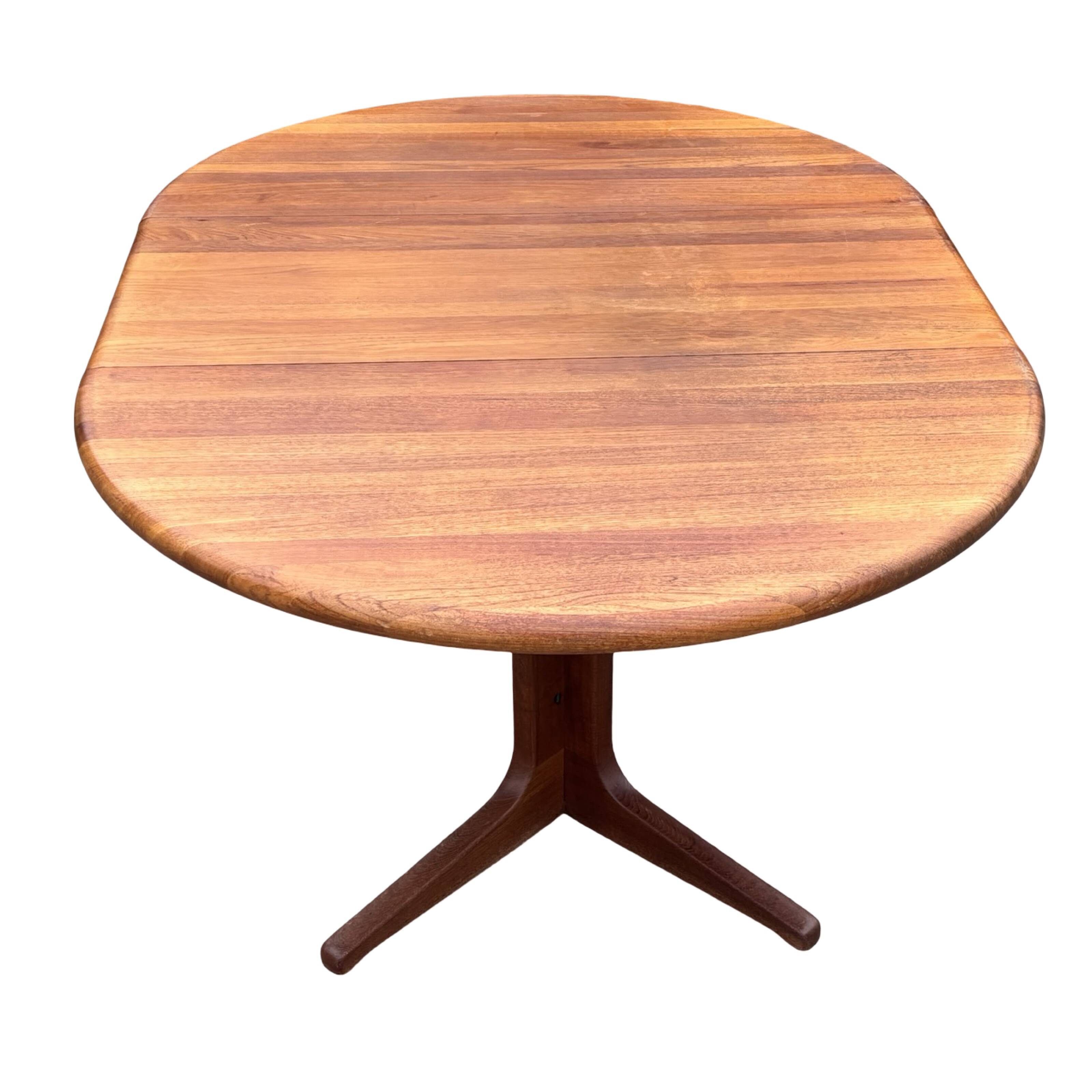 Vintage Teak Glostrup Dining Table Extendable Oval 1970s