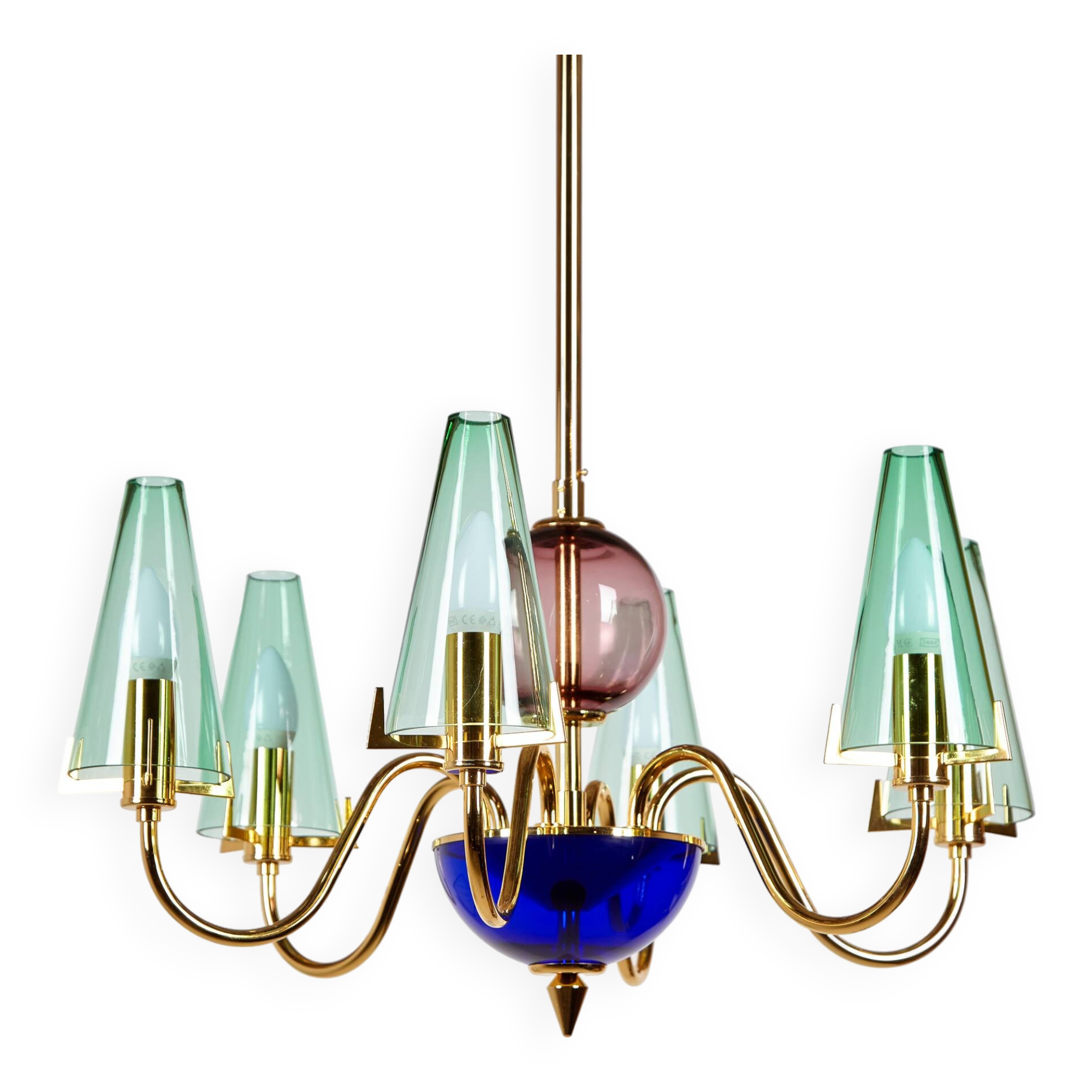 Italian Glass Chandelier, 1980s (MK9505)