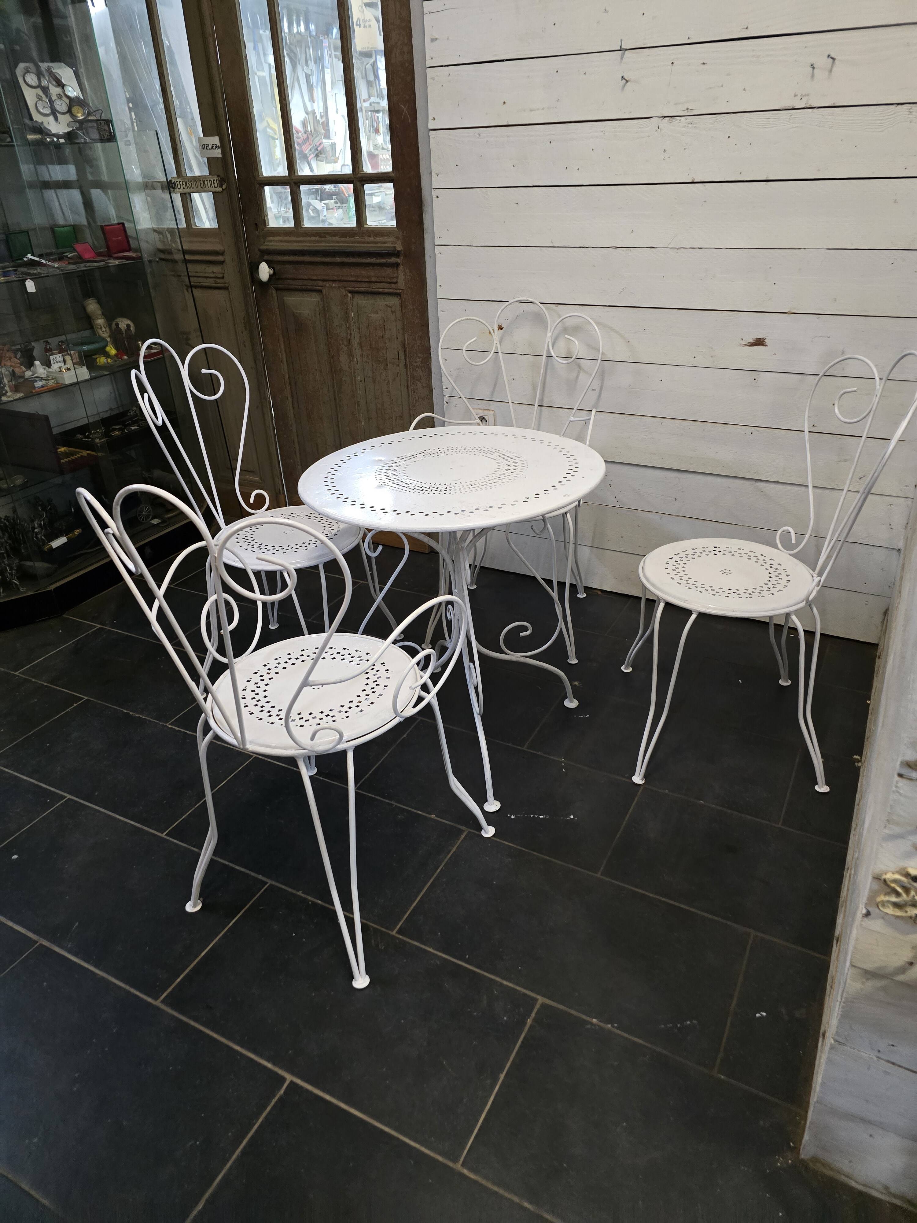 Old wrought iron garden furniture