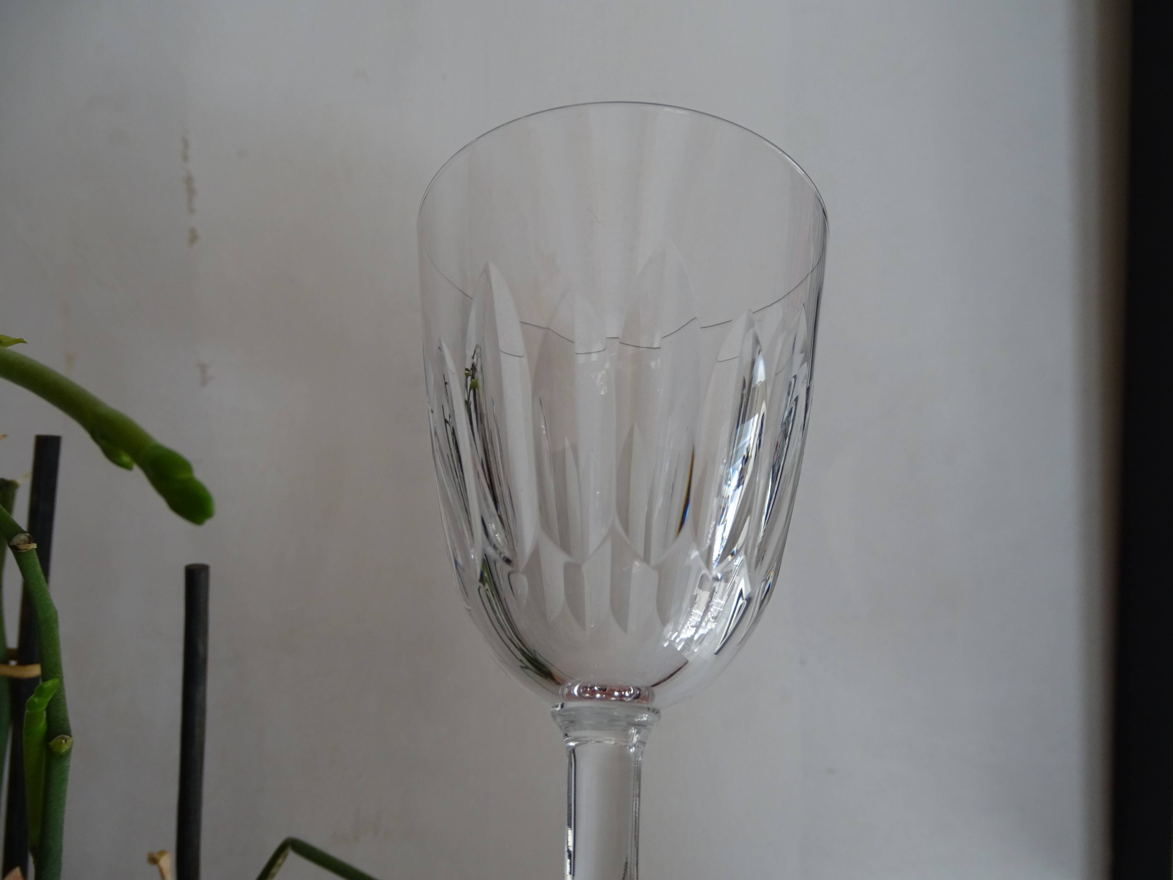3 glass cut crystal Baccarat signed different