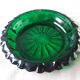 Green glass ashtray