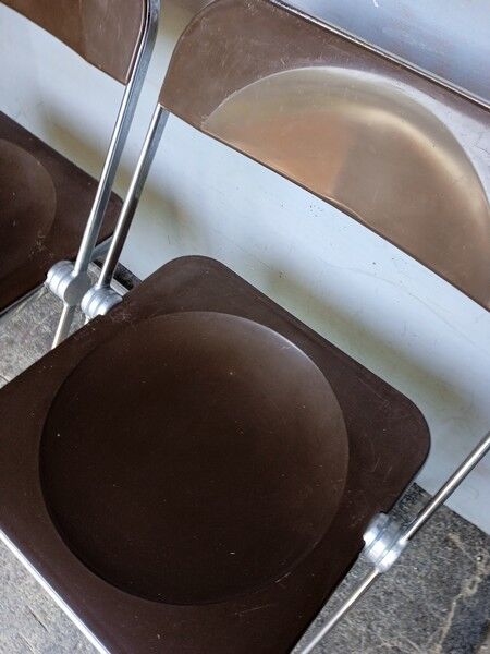 Pair 2 Piretti chairs / plia castelli signed