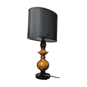 Lampe 1950 pied tourner en olivier