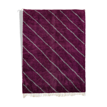 Tapis marocain moderne rose foncé art contemporain 300x370cm
