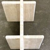 Vintage travertine marble coffee table, France 1980s