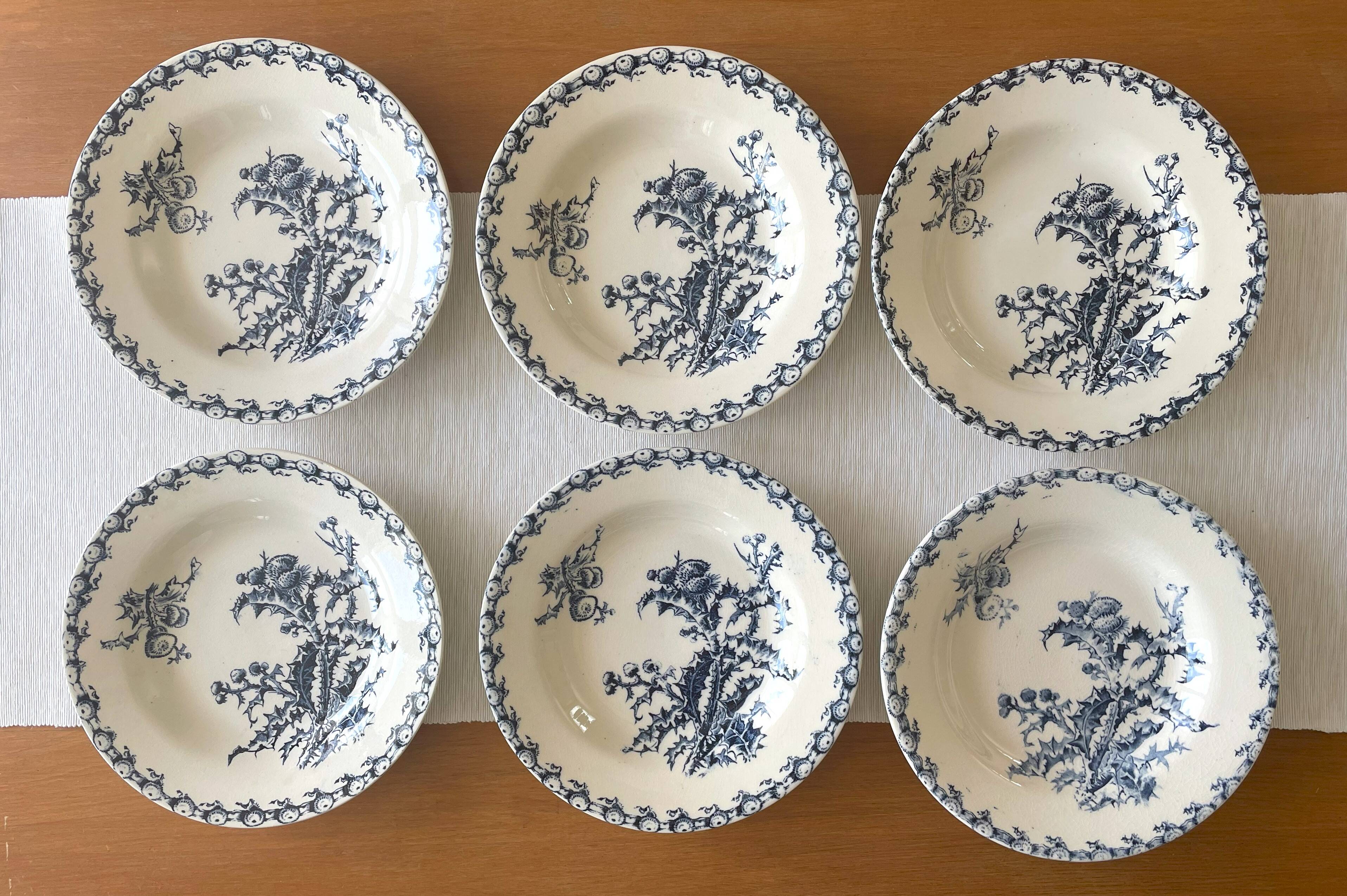 Antique hollow plates in Gien earthenware