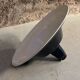 Large industrial pendant lampshade in black enamelled sheet metal.