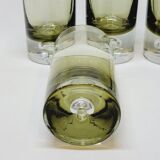4 vintage whiskey glasses in smoked glass bubble design tapio wirkkala?