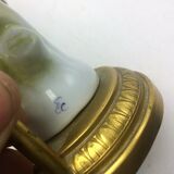 Bronze lamp and bird porcelain signed EC