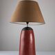 Red Terracotta Table Lamp with Metal Filigree, Vintage 1980s Design