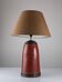 Red Terracotta Table Lamp with Metal Filigree, Vintage 1980s Design