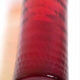 Ruby red glass vase with honeycomb effect from the 50s Height 35.3 cm
