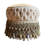 Napoleon III period ottoman in original upworked fabric with wheels