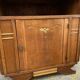 small Art Deco Parisian mid-century vintage 1950 oak sideboard with backsplash
